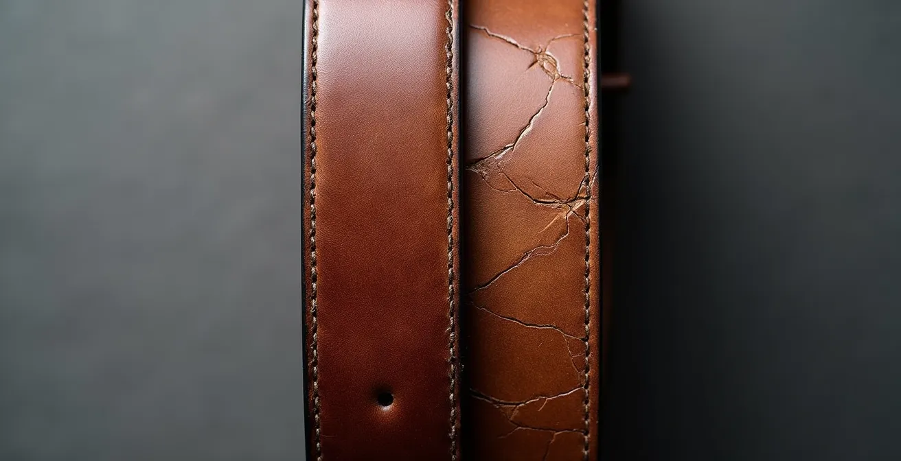 Comparaison visuelle entre les textures du cuir véritable et du simili-cuir